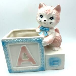 Relpo Japan 5305 Kitten Vintage Retro ceramic Planter Baby‎ Nursery Kitsch